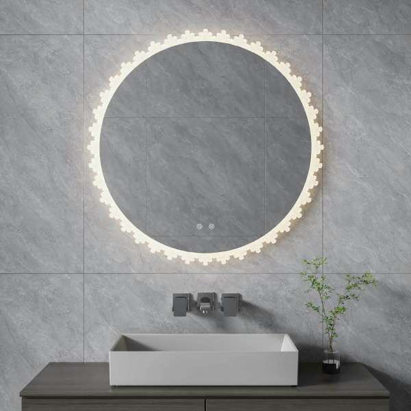 Round Irregular LED Bathroom Mirror