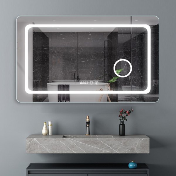 DP322A 130*75cm Rounded corner Rectangular Led Bathroom Mirror