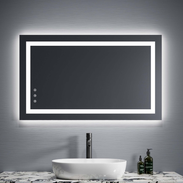 Backlit Frontlit Frameless LED Bathroom Mirror