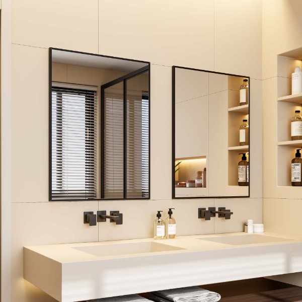 Black Framed Bathroom Mirror